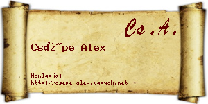 Csépe Alex névjegykártya