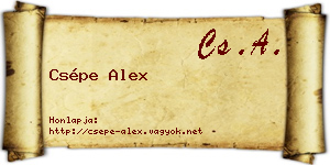 Csépe Alex névjegykártya