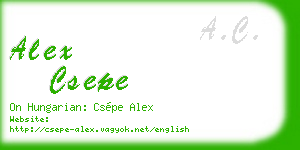 alex csepe business card