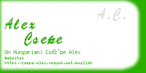 alex csepe business card